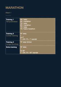 Marathonprogramma (niveau 1)